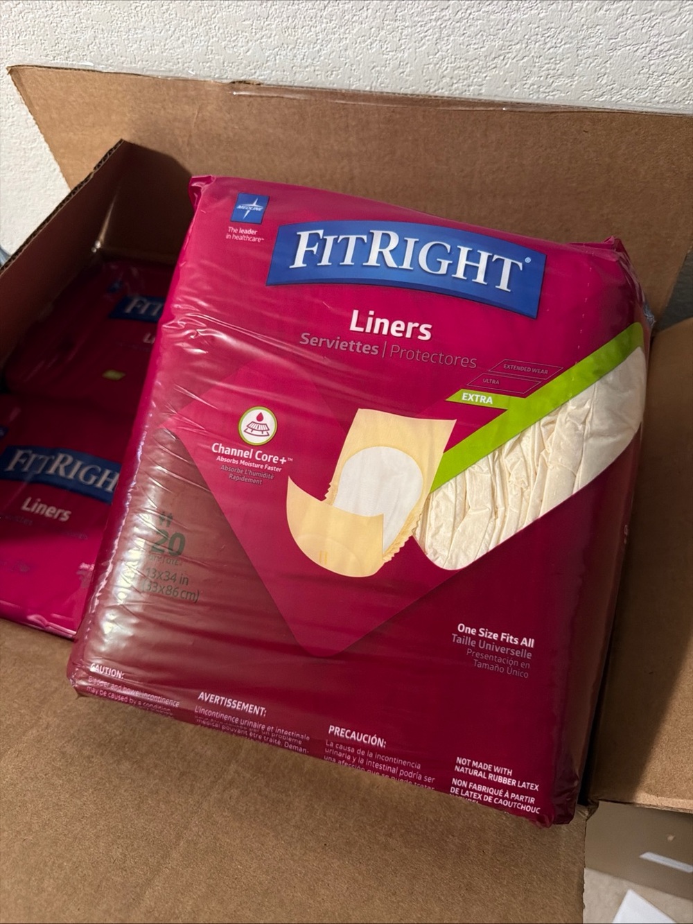 FitRight Ultra Adult Liners Incontinence  Heavy 20 Ct